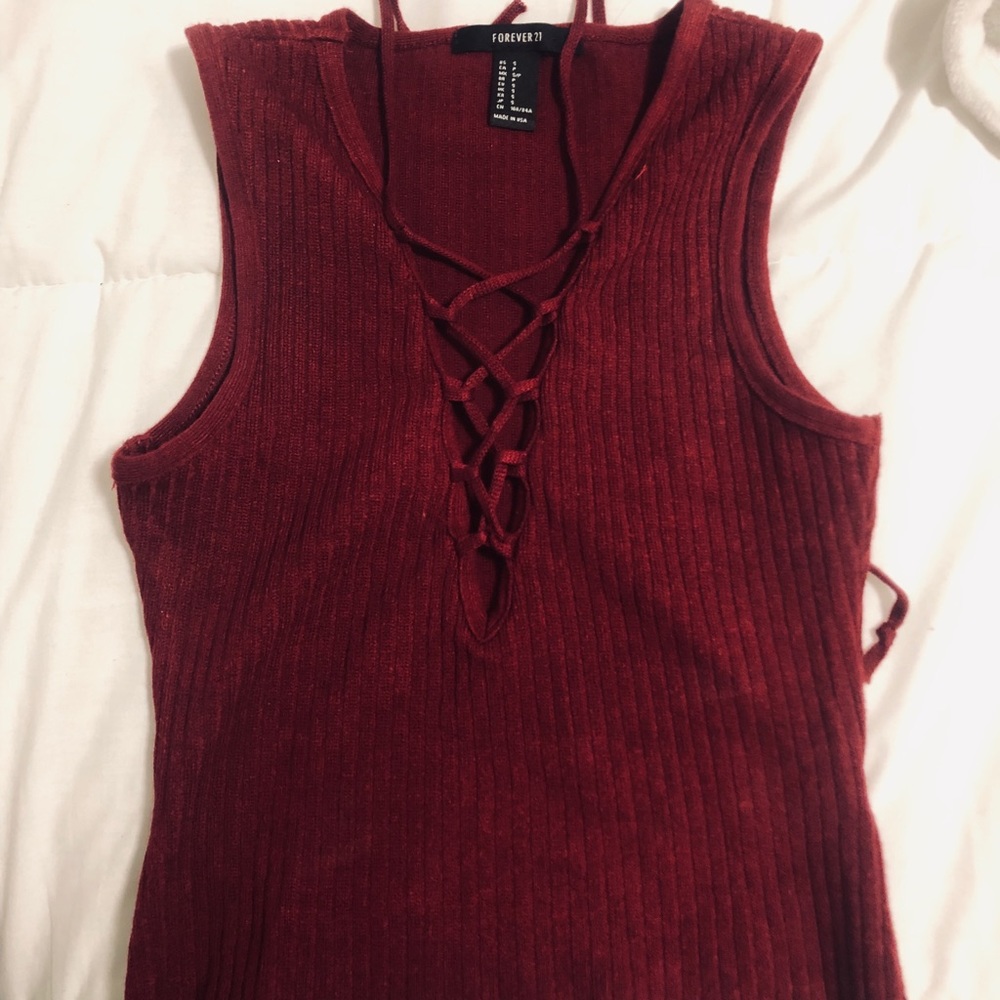 Red crop top